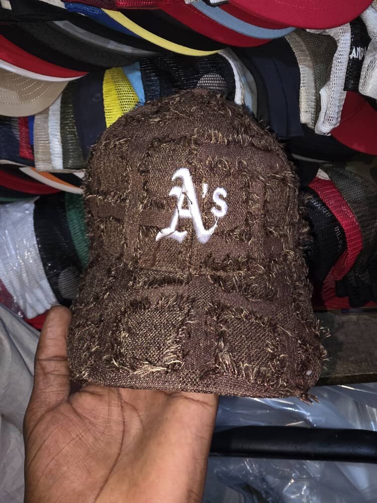 Casquette en jean marron A's