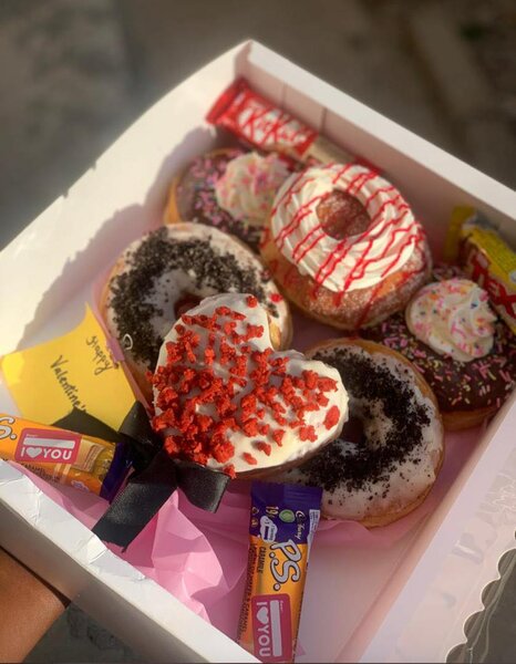 Bouquets,Donuts and teddy bear