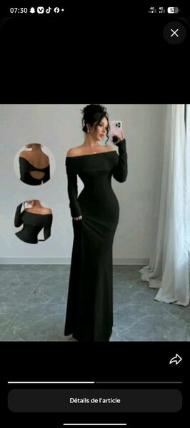 Robe longue noire élégante