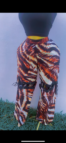 Pantalon cargo imprimé safari