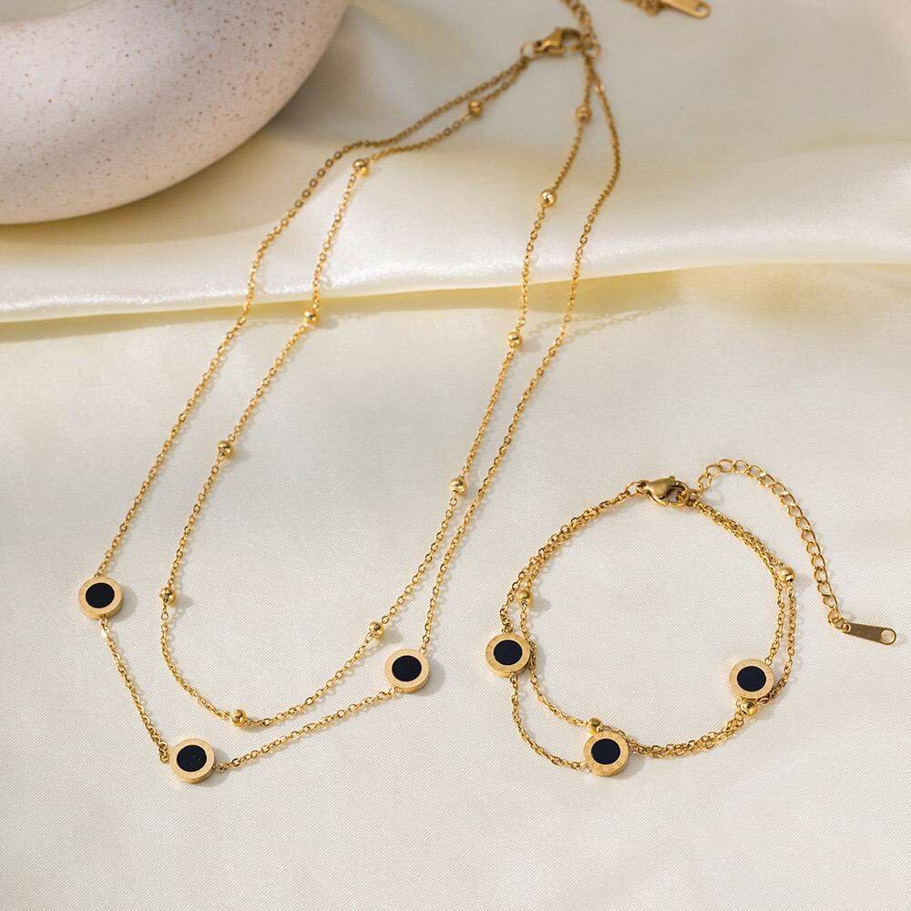 Complet de chaîne, gourmette et boucles d'oreilles