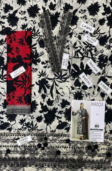 Printed lawn suit
