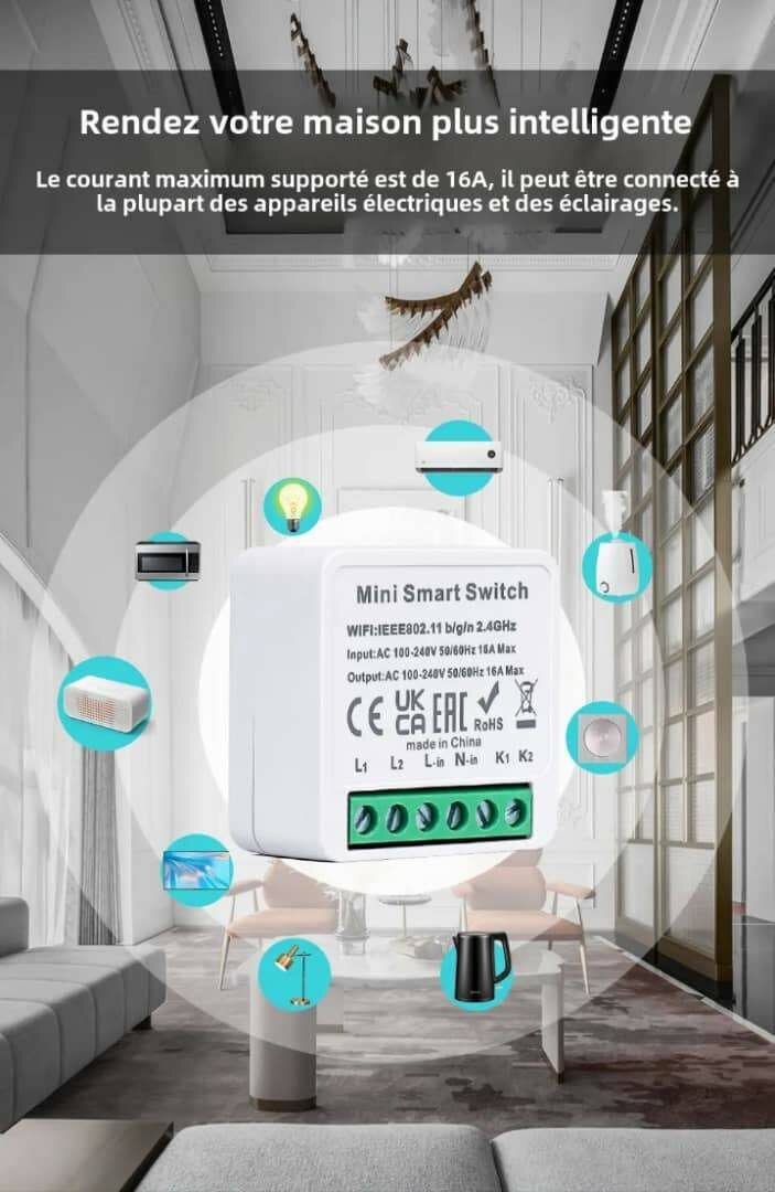 Interrupteur Wi-Fi Intelligent 16A