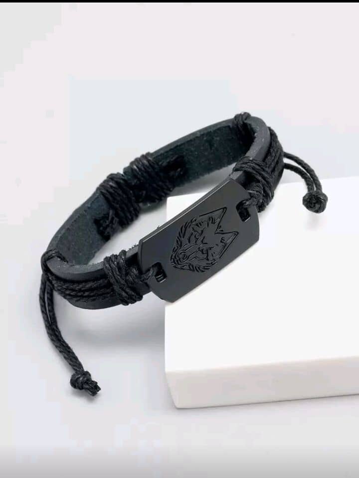 Bracelet en cuir homme noir