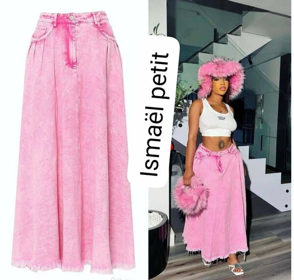 Jupe longue rose tendance