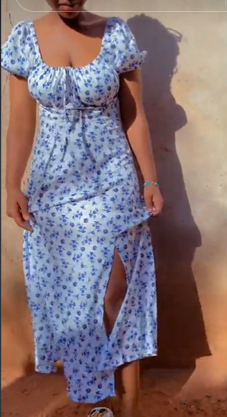 Summer women's dress with flowers