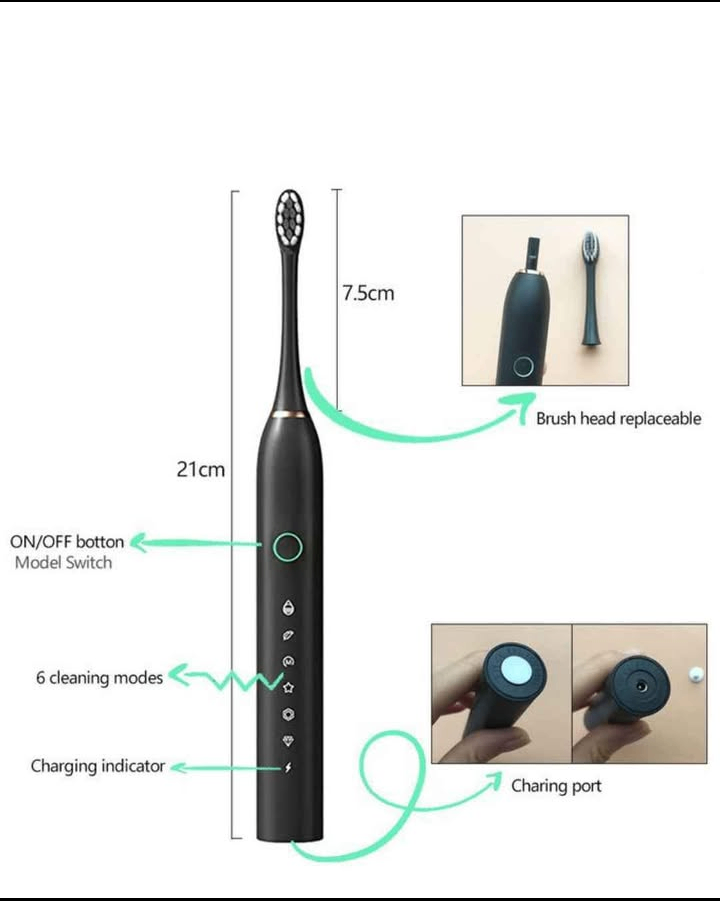 Brosse à dents électrique - Noir