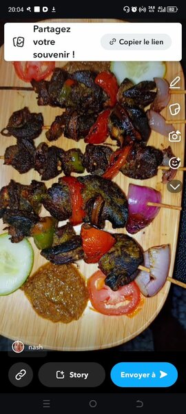 Plat de brochette d'escargot