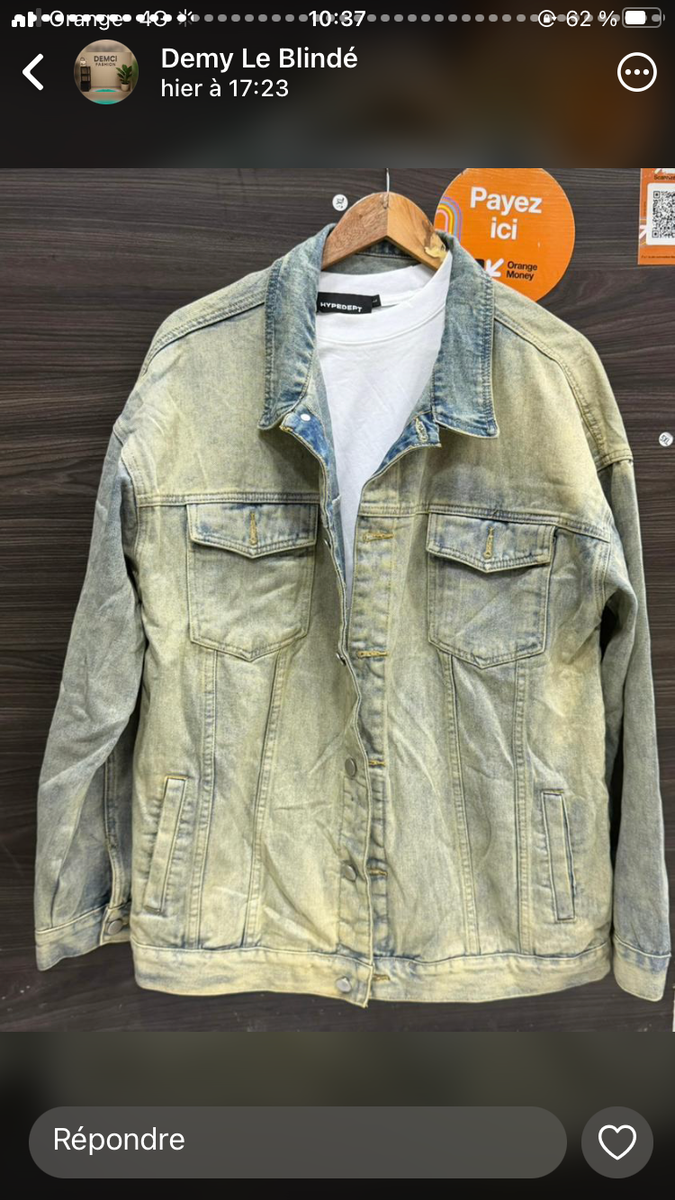 Veste en jean délavée