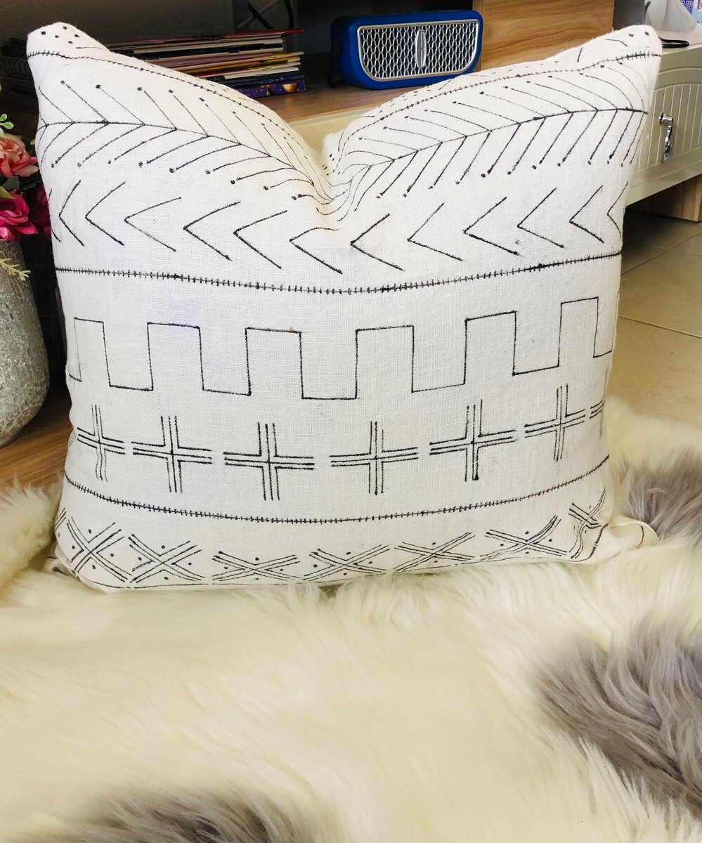 Coussin décoratif en lin ethnique