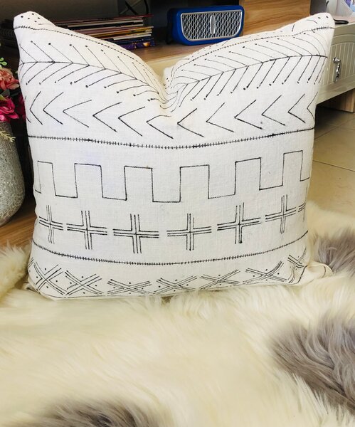 Coussin décoratif en lin ethnique