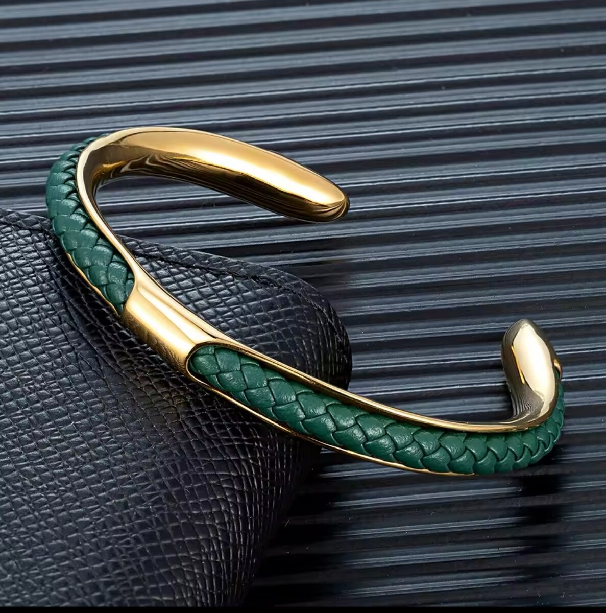 BRACELET EN CUIR &ACIER INOXYDABLE