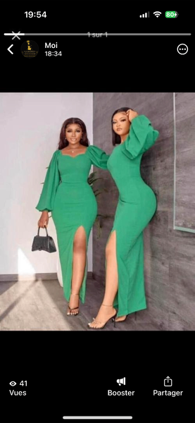 Robe longue élégante verte