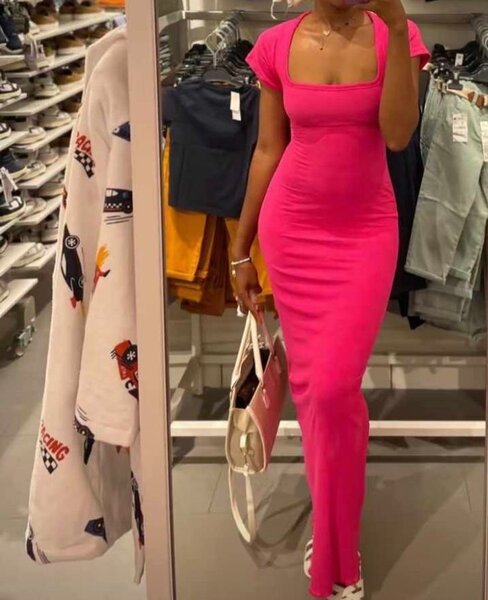 Robe longue fuchsia élégant