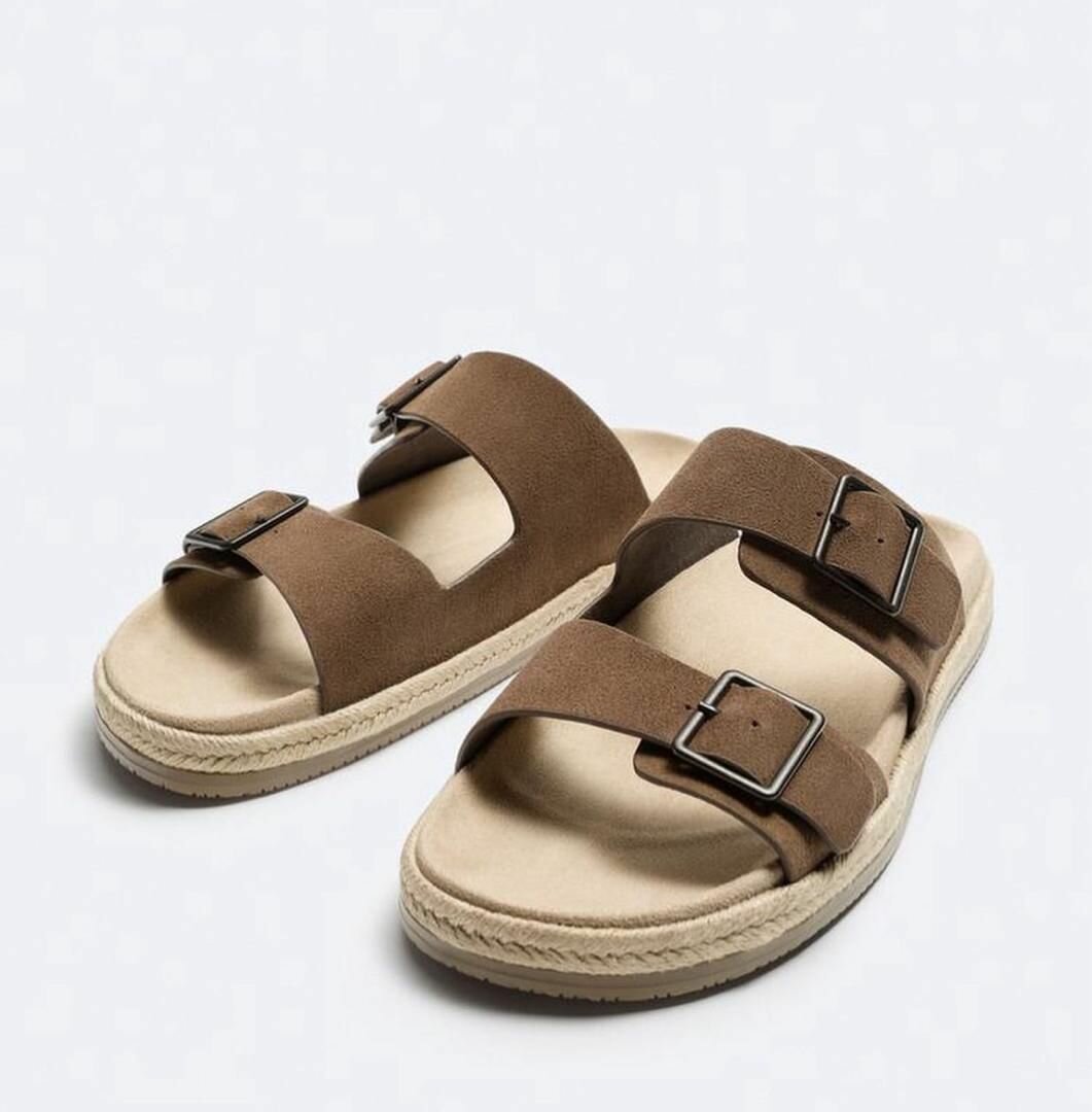 Sandales en daim marron