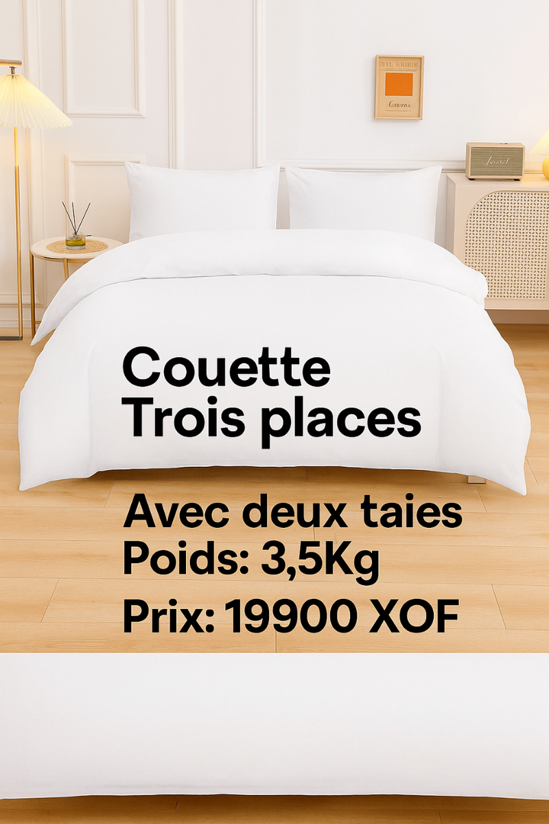 Couette 3 Places + 2 Taies
