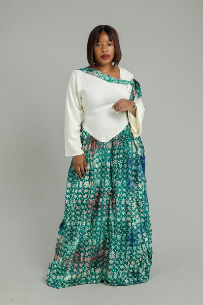 Robe élégante en wax coloré