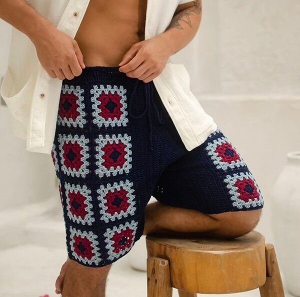 Shorts en crochet colorés