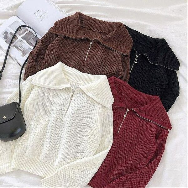 Pull à Rayures Zippé