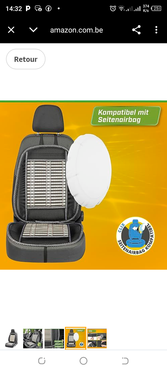 Housse de siège auto bambou