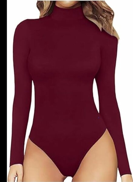 Body à manches longues bordeaux