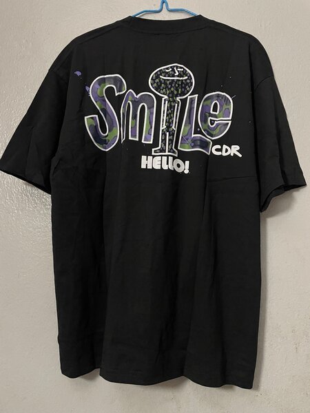 T-shirt noir "Smile" unisexe