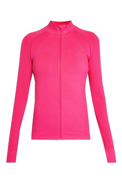 Women's Pink Long Sleeve Zip Sweater