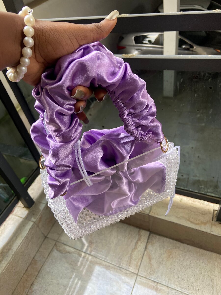 Sac à main perles violet