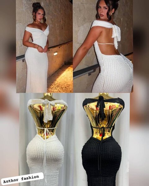 Robe de soirée perlée élégante