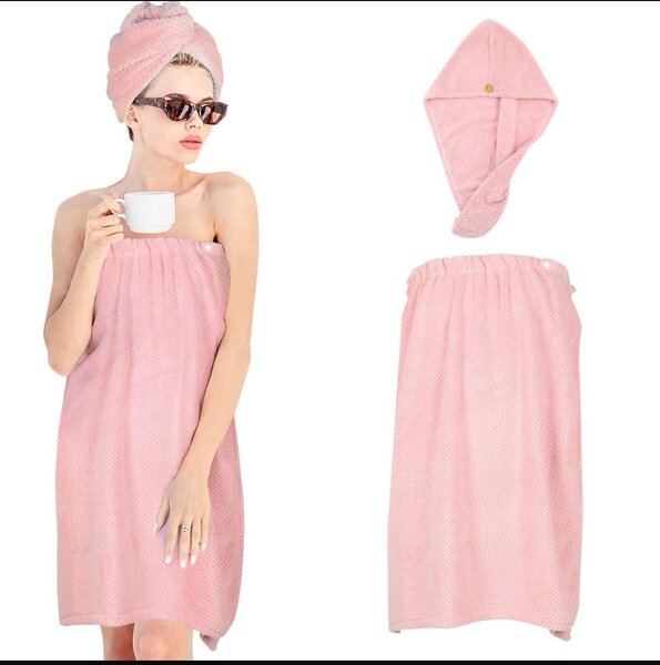 Peignoir et serviette à cheveux