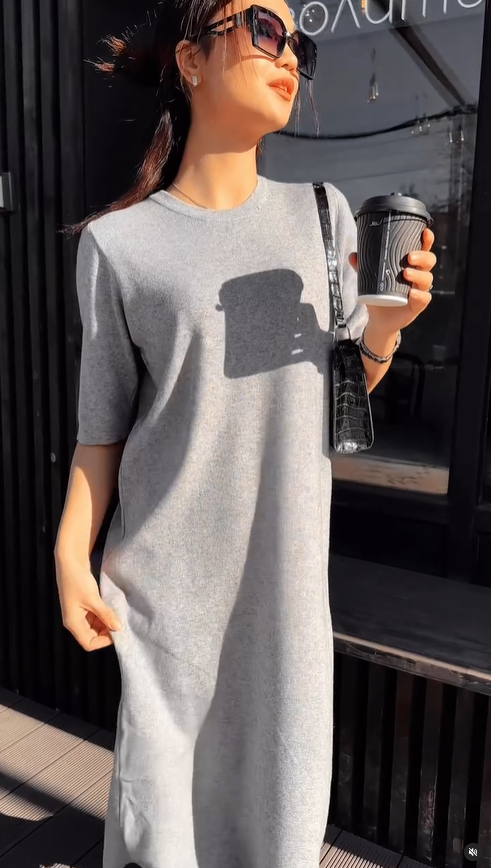 платье серое