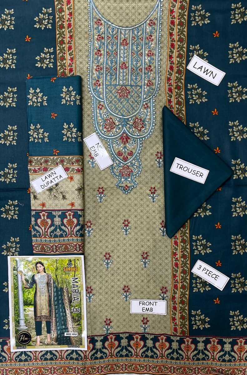 Printed lawn suit