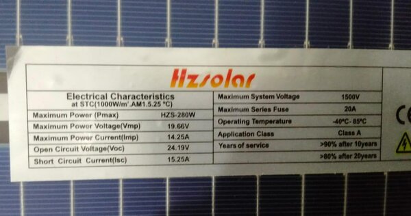 280watt double glass bificial Pannles