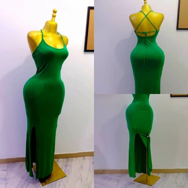 Robe longue verte élégante