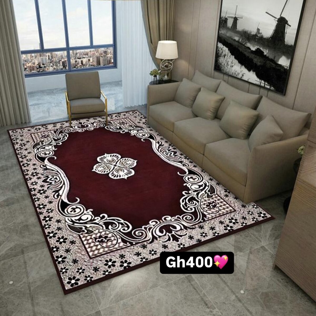 Beautiful and cozy patterned carpet