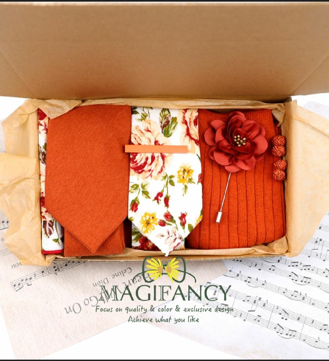 Coffret à Cravate Élégant Floral