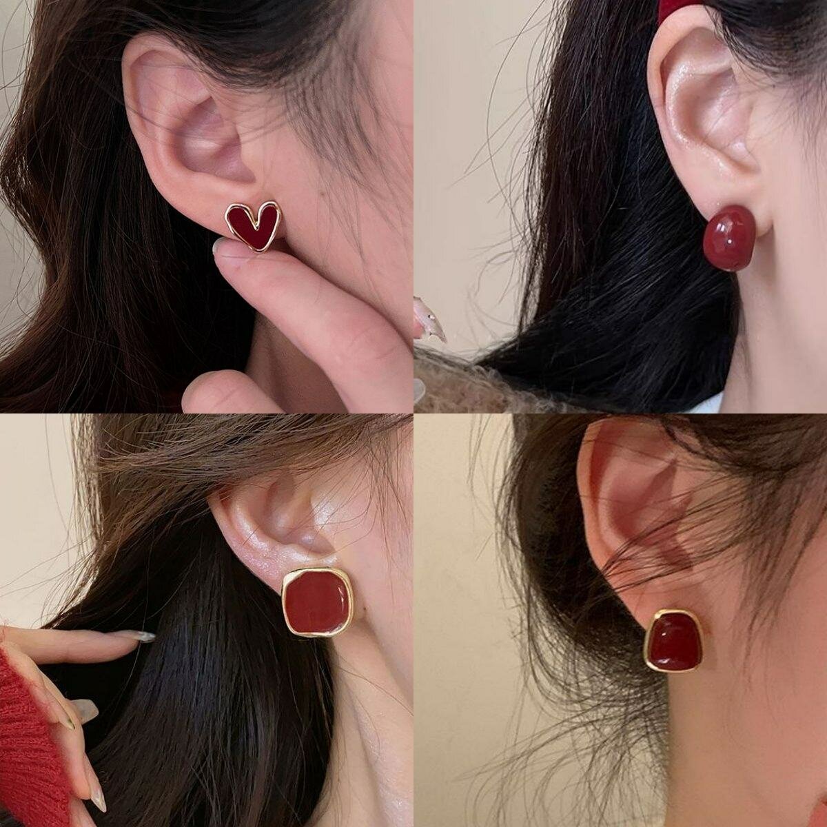 Серёжки в цвете бордо