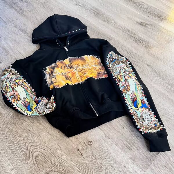 Veste à capuche artistique unisexe