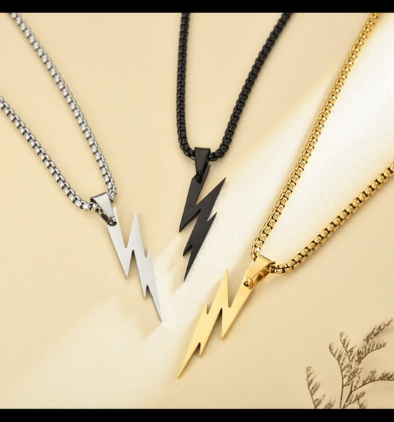 Collier Éclair Acier Inoxydable