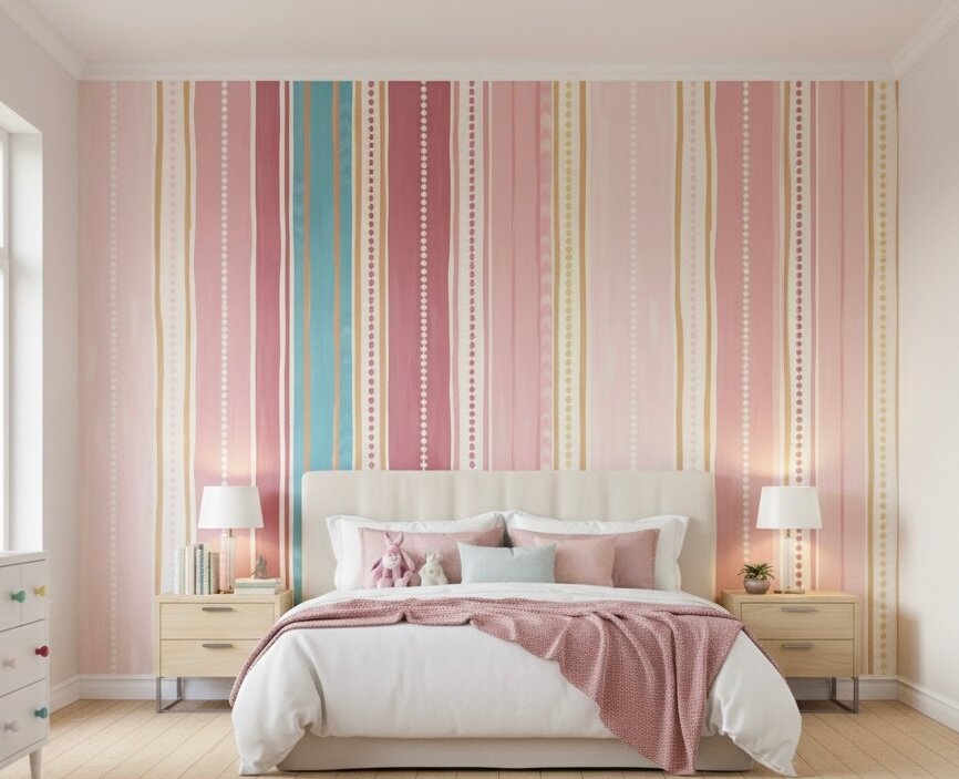 Papier peint coloré rayé