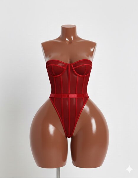 Corset bustier rouge