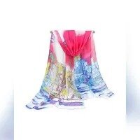 Rose Thin Soft Chiffon Scarf 2018 Digital Print