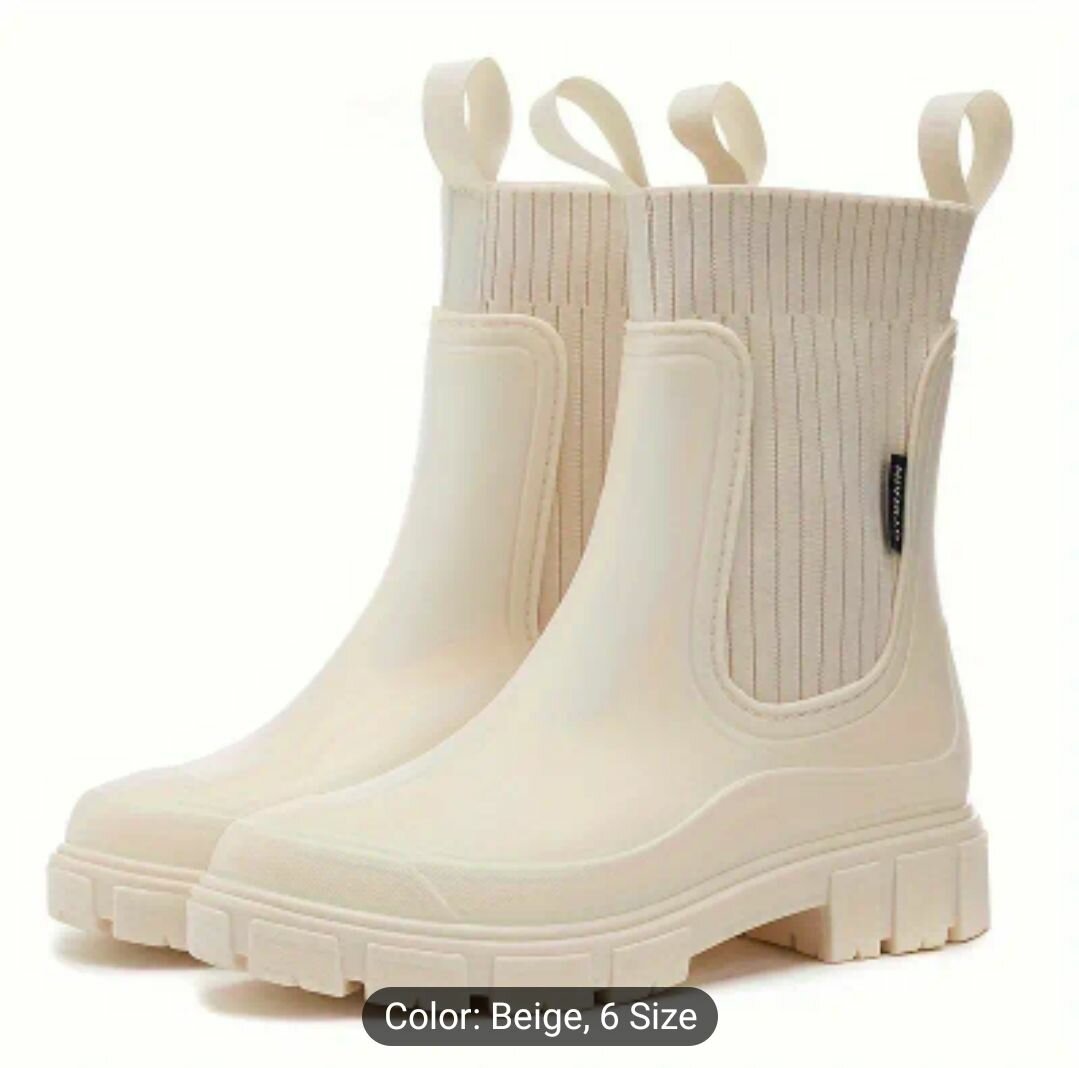 Stylish Waterproof Rain Boots - Thick, Stretchy, and Comfort