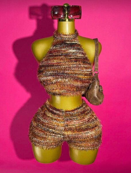 Ensemble short haut tricot