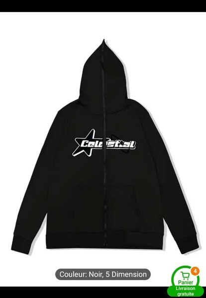 Veste à capuche Celestial noire