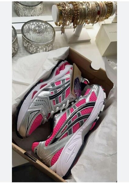 Basket femme rose argent