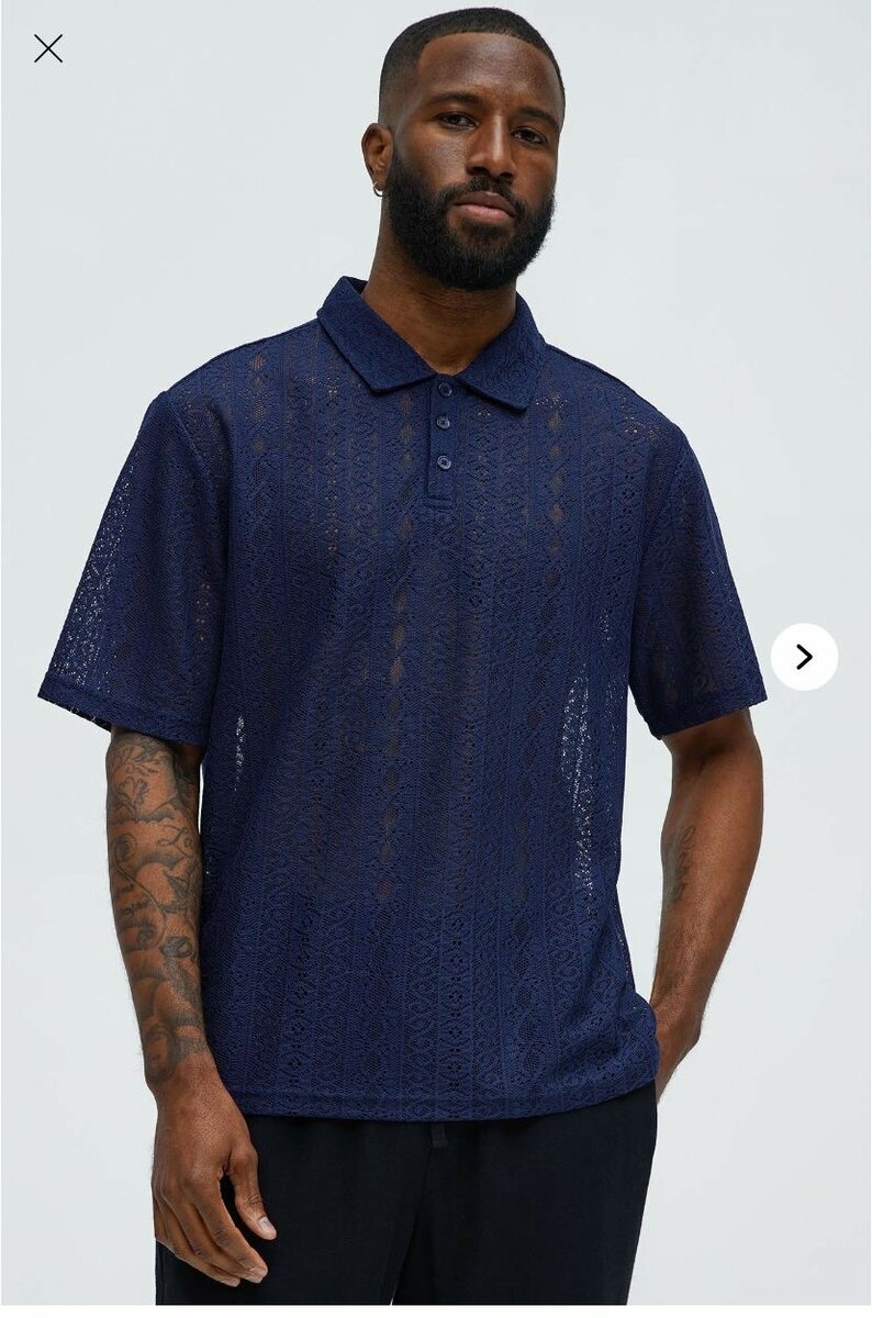 Chemise Polo en Dentelle Homme