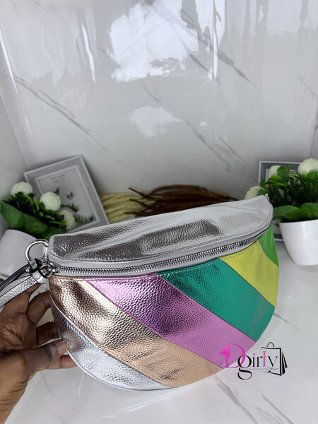 Sac banane multicolore en cuir