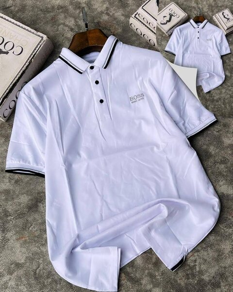 Polo Blanc Élégant Homme