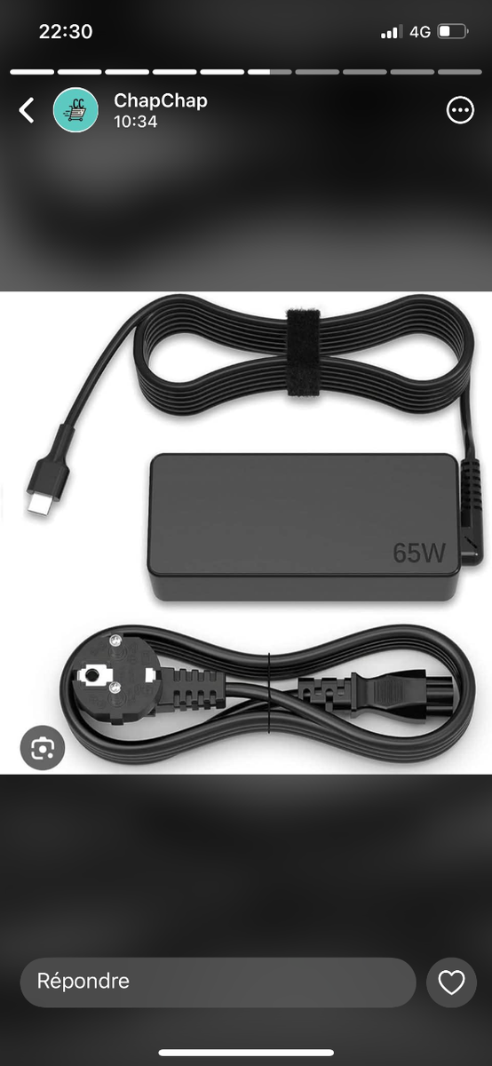 Chargeur HP 65W Universel